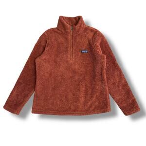 Patagonia Women’s Los Gatos Fleece Large Rust Red Burr 1/4 Zip Jacket Soft Cozy